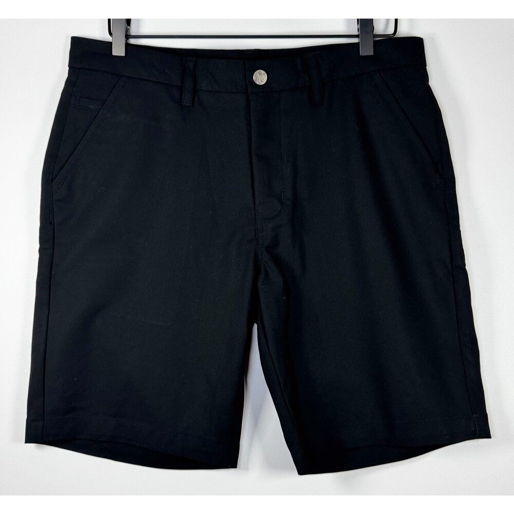 Woodies Custom Black Stretch Chino Shorts Mens W35 Preppy Casual‎ Zip Pocket